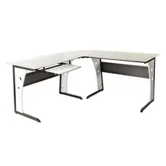 Just Home Collection - Mesa de Vidro em L para Escritorio