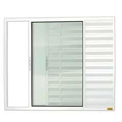 Brimak - Janela Veneziana Alumínio Branco 3 Folhas Esquerda 100x150x8cm Confort