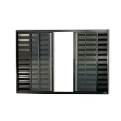Brimak - Janela Veneziana Alumínio Preto 6 Folhas Central 100x120x8cm Confort