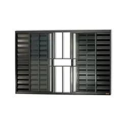 Brimak - Janela Veneziana Alumínio Preto 6 Folhas Com Grade Central 100x120x8cm Confort
