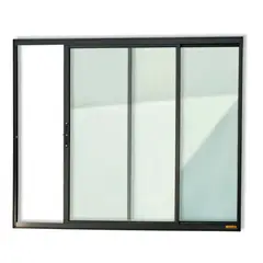 Brimak - Janela de Correr Alumínio Preto 2 Folhas Esquerda 100x150x6,2cm Confort