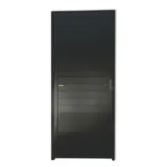 Brimak - Porta Lambri Fechadura Alumínio Preto Direita 210x80x4,6cm Super 25