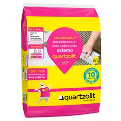 Quartzolit - Argamassa Porcelanato e para Piso Externo 20Kg Cinza