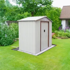 Ergo - Abrigo de Jardim 201x121x190cm Bege e Marrom