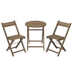 Just Home Collection - Conjunto para Varanda Catania 3 Peças Madeira
