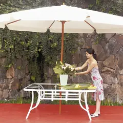 Just Home Collection - Ombrelone de Madeira 300x400cm Branco