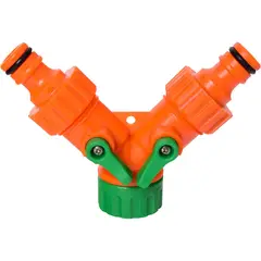 Ergo - União 1/2" 2 Bicos de Engate Rápido com Adaptador 3/4" 11,5x9x4cm Laranja