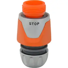 Ergo - Conector de Mangueira Premium 6x3,5x3,5cm com Waterstop 1/2" Cinza