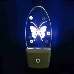 DNI - Luz Noturna LED Borboleta Bivolt Branco
