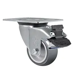 Schioppa - Rodízio Giratório de PVC com Freio 75mm