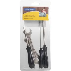 Tramontina - Kit de Ferramentas com Chaves de Fenda e Chaves Fixas Doméstico 5 Peças Prata