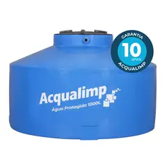 Acqualimp - Caixa De Água 1.000L Polietileno Água Protegida Tampa Rosca Azul