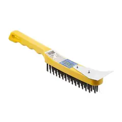 Western - Escova de Aço com Raspador Amarelo