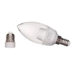 Luminatti - Lâmpada LED Vela Cristal Luz Amarela com Adaptador 6W 2700K Bivolt