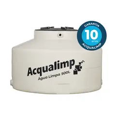 Acqualimp - Caixa De Água 500L Água Limpa Polietileno Tampa Rosca Bege
