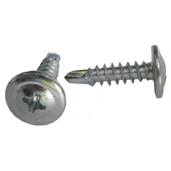 Foxmix - Parafuso 4,2x13mm Cabeça Flangeada Phillips Rosca Inteira Ponta Agulha Zincado Cromado 20 Peças