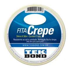 Tekbond - Fita Crepe 24Mm X 50M Branco,