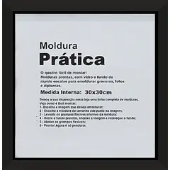 Kapos - Moldura Pratika Caixa 30x30cm Preto