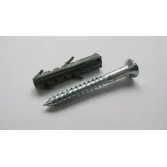 Foxmix - Bucha com Parafuso Cabeça Chata de Aço 4,2x40mm para Madeira 6mm 200 Peças Cinza