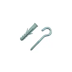 Foxmix - Bucha de Nylon com Gancho Zincado 7,5x85mm 12mm 2 Peças Cinza