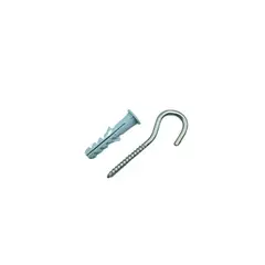 Foxmix - Bucha de Nylon com Gancho de Inox 4,4x70cm 8mm com 4 Peças Cinza