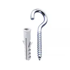 Fixser - Bucha de Nylon com Gancho Zincado 3x40mm 5mm com 4 Peças Cinza