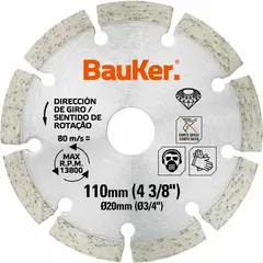 Bauker - Disco Diamantado Segmentado Cinza