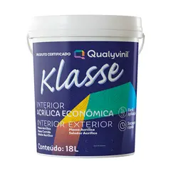 Qualyvinil - Tinta Acrílica Fosco Interior Klasse 18L Branco
