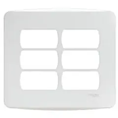 Schneider - Placa Miluz Branca 4X4 6 Postos
