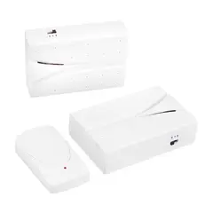 DNI - Kit Campainha Digital sem Fio com 2 Receptores e 1 Acionador Ding Dong e Musical Branco