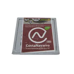 Costa Navarro - Conjunto Grelha / Porta Grelha Quadrada Reforçada Grelha Alumínio Martelado Cromado Telado 15X15Cm