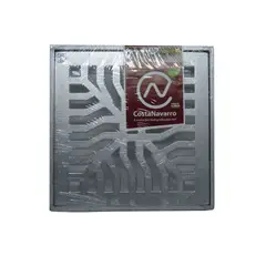 Costa Navarro - Conjunto Grelha / Porta Grelha Quadrada Reforçada Grelha Alumínio Martelado Cromado Telado 30X30Cm