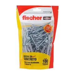 Fischer - Bucha Sx8 Stand Up Pouch com 100 Unidades Cinza