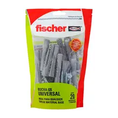 Fischer - Bucha Ux6 Par Cabeça Chata Stand Up com 8 Unidades Cinza