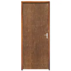 LG Sidney - Porta Montada de Giro Lisa Madeira Sarrafeada Padrão Imbuia Direita 210x82x11cm Economica