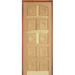 LG Sidney - Porta Montada de Giro Madeira Macica Cedro Arana Natural Direita 210x82x11cm Torneada 10