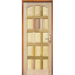 LG Sidney - Porta Montada de Giro Madeira Macica Mista/Mescla Esquerda 210x82x11cm Bico Chato