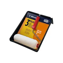 Atlas - Conjunto de Pintura Rolo de Lã Natural Esmalte, Acrílica e Látex 3 Peças REF-428/22