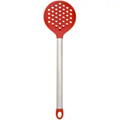 Just Home Collection - Escumadeira de Silicone Cabo de Aço Vermelho