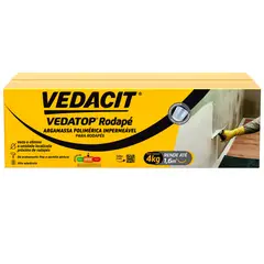 Otto Baumgart - Vedacit Argamassa Polimérica Impermeabilizante Mono Componente Semiflexível Vedatop Rodapé Branco 4kg