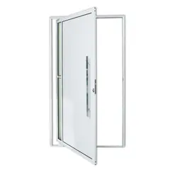 Brimak - Porta Pivotante e Visor Alumínio Branco Direita 210x100x4,6cm Visione