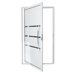 Brimak - Porta Pivotante e Friso Alumínio Branco Direita 210x100x4,6cm Evolution
