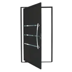 Brimak - Porta Pivotante e Friso Alumínio Preto Direita 210x100x4,6cm Evolution