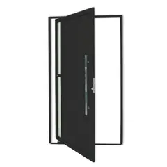 Brimak - Porta Pivotante e Visor Alumínio Preto Direita 210x120x4,6cm Visione