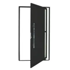 Brimak - Porta Pivotante e Visor Alumínio Preto Esquerda 210x120x4,6cm Visione