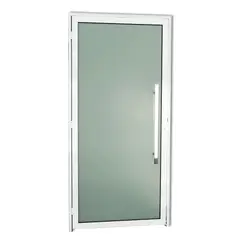 Brimak - Porta de Vidro e Puxador Alumínio Branco Direita 210x90x4,6cm Super 25