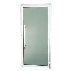Brimak - Porta de Vidro e Puxador Alumínio Branco Esquerda 210x90x4,6cm Super 25