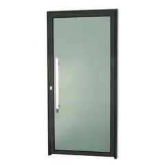Brimak - Porta de Vidro e Puxador Alumínio Preto Esquerda 210x90x4,6cm Super 25