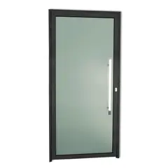 Brimak - Porta de Vidro e Puxador Alumínio Preto Direita 210x100x4,6cm Super 25