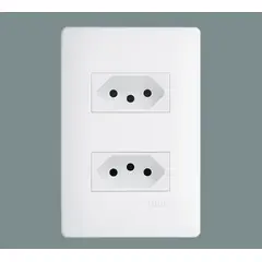 Fame - Conjunto 2 Tomadas 2P+T 10A 250V Distanciadas Habitat Branco